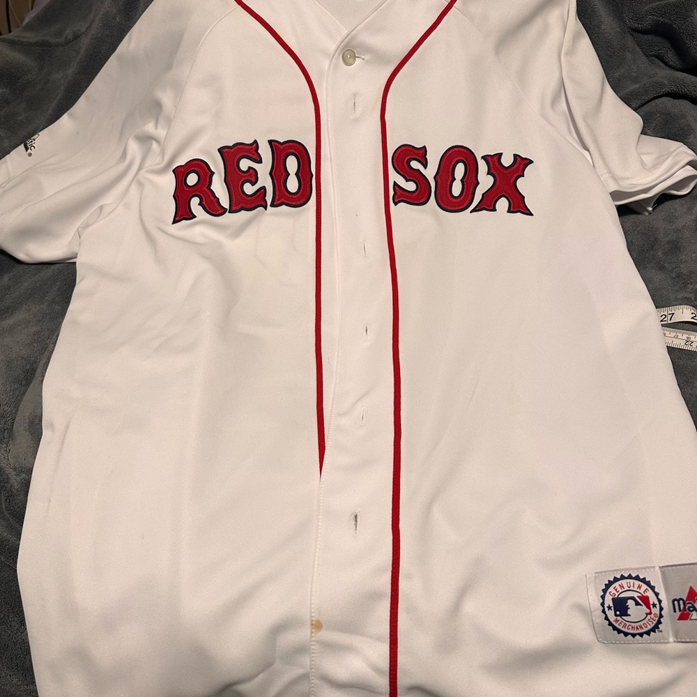 Majestic Red Sox #5 Jersey with Red Accents